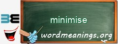 WordMeaning blackboard for minimise